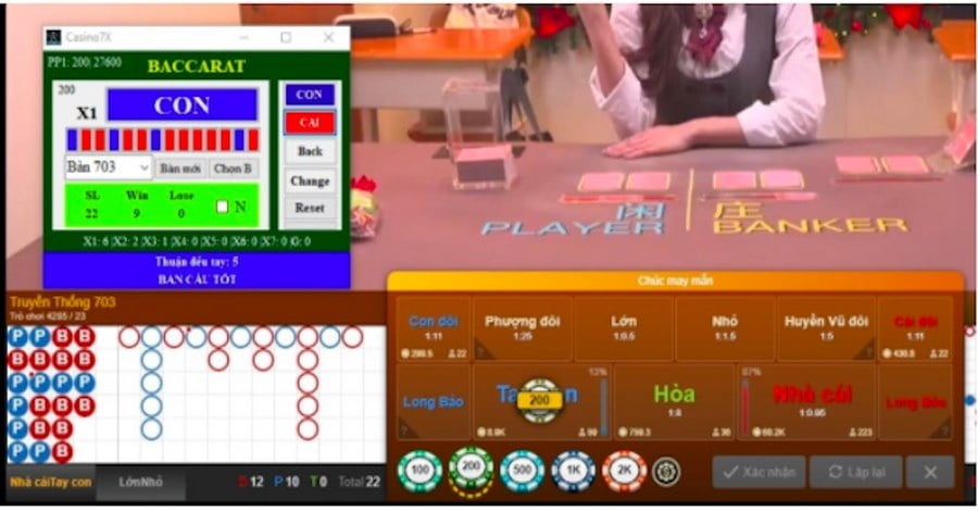 Phần mềm Baccarat hỗ trợ người chơi đưa ra đáp án tương đối khi cá cược