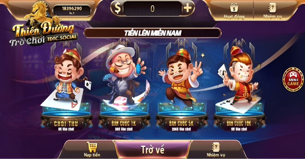 Các bàn cá cược trong game Tiến Lên Miền Nam Các bàn cá cược trong game Tiến Lên Miền Nam