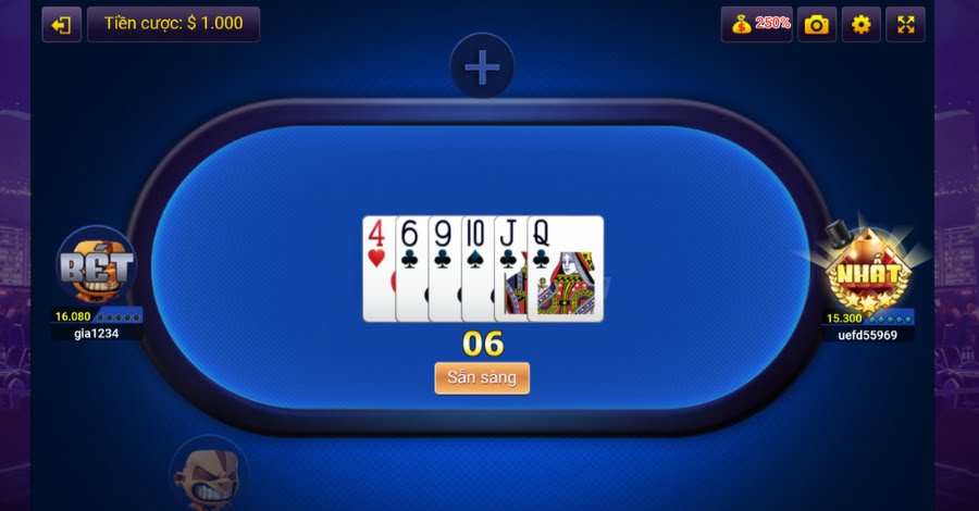 Trong một ván bài chơi game bài Tiến lên miền Nam miễn phí sẽ có 4 người tham gia