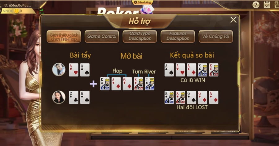 Bộ bài thường được dùng trong Xì Tố Online là bài Tây 52 lá thông thường